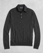 Brooks Brothers Golden Fleece 3-d Knit Fine-gauge Merino Long-sleeve Polo