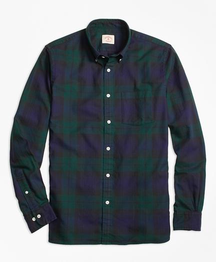 Brooks Brothers Black Watch Tartan Basketweave Sport Shirt