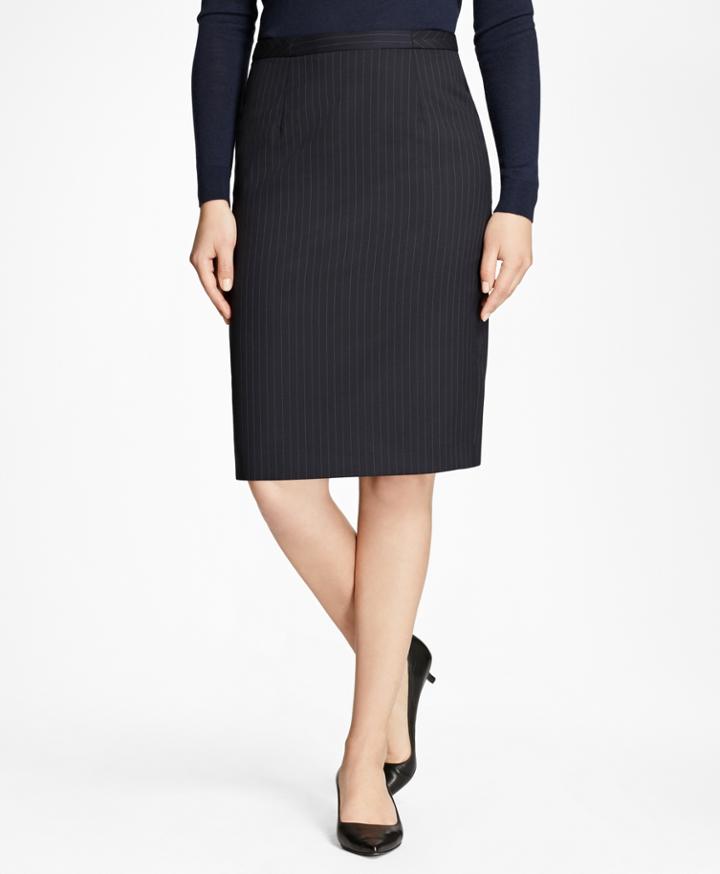 Brooks Brothers Women's Pinstripe Stretch-wool Pencil Skirt