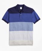 Brooks Brothers Men's Slim Fit Supima Cotton Large Stripe Polo Shirt