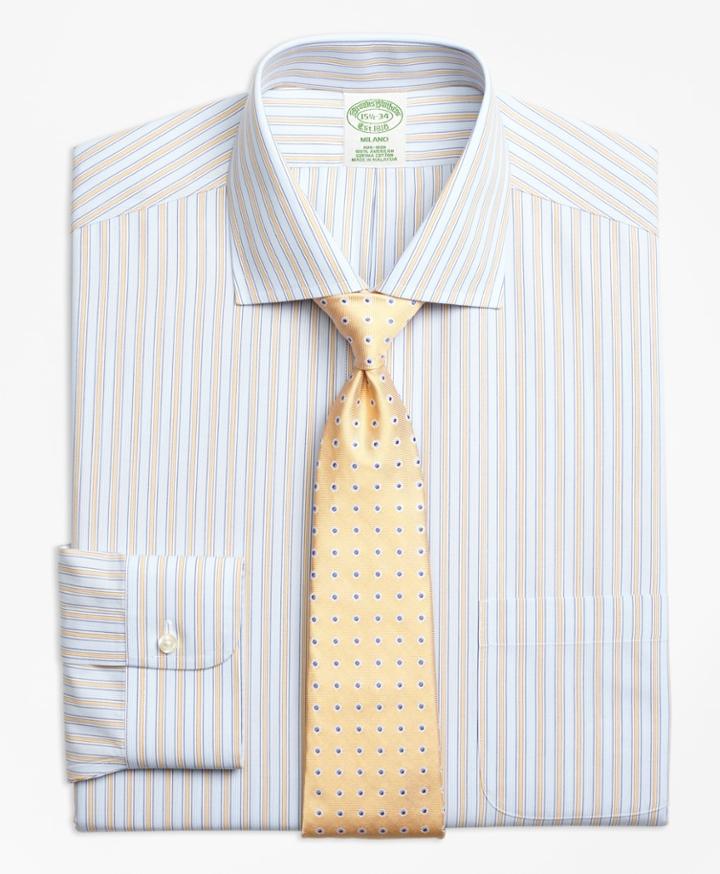 Brooks Brothers Men's Extra Slim Fit Slim-fit Dress Shirts, Non-iron Framed Track Stripe
