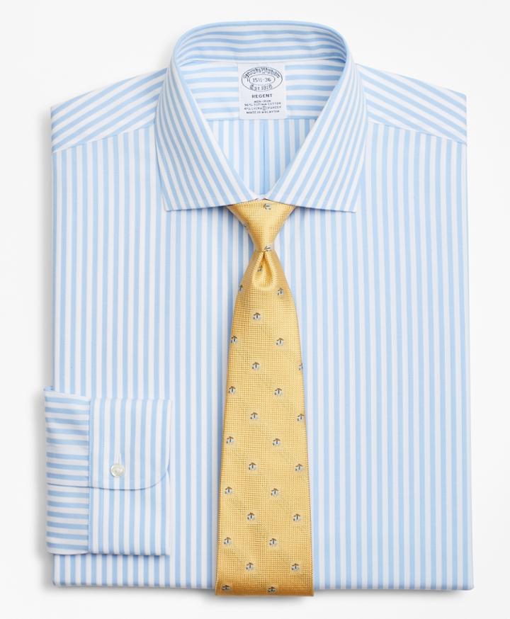 Brooks Brothers Men's Stretch Slim Fitted Dress Shirt, Non-iron Bengal Stripe