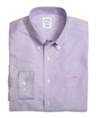 Brooks Brothers Men's Supima Cotton Non-iron Slim Fit Brookscool Solid Oxford Sport Shirt