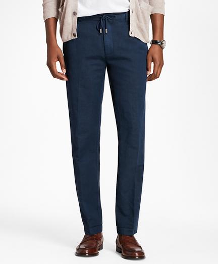 Brooks Brothers Linen And Cotton Drawstring Pants