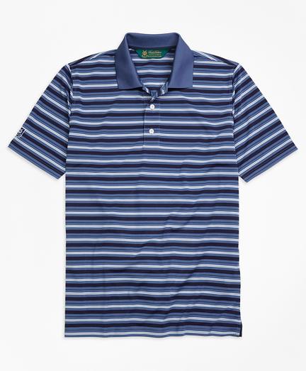 Brooks Brothers St. Andrews Links Pique Stripe Golf Polo Shirt