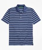Brooks Brothers St. Andrews Links Pique Stripe Golf Polo Shirt