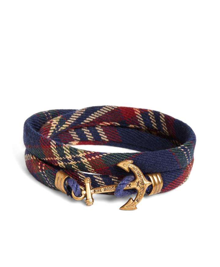 Brooks Brothers Men's Kiel James Patrick Signature Tartan Wrap Bracelet