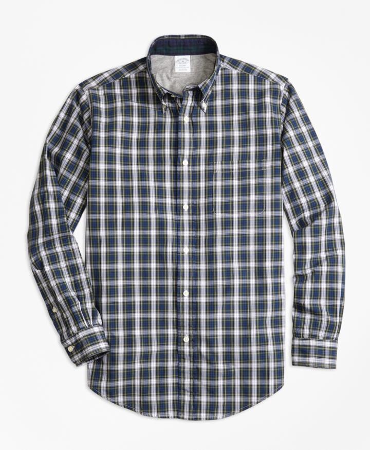 Brooks Brothers Men's Regent Fit Heather Lined Tartan Sport Shirt