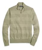 Brooks Brothers Textured Stripe Half-zip Sweater