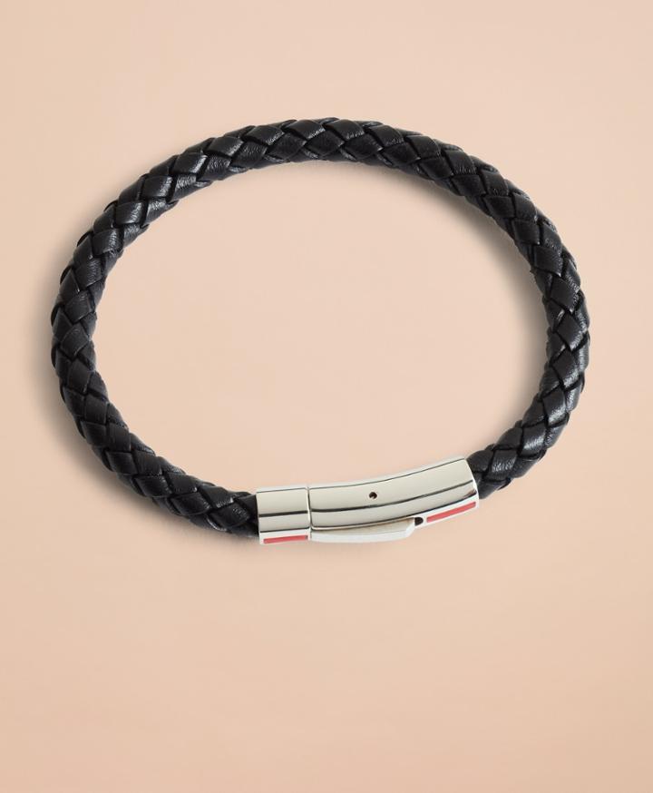 Brooks Brothers Men's Clasped Leather Bracelet
