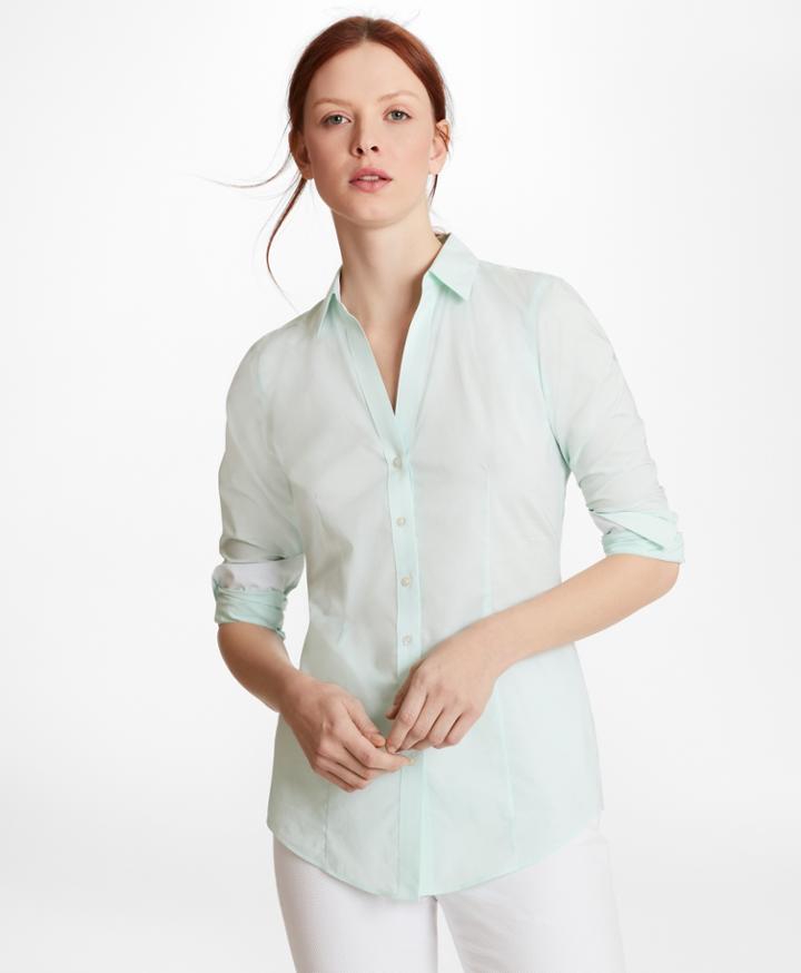 Brooks Brothers Women's Non-iron Tailored-fit Cotton Poplin Shirt
