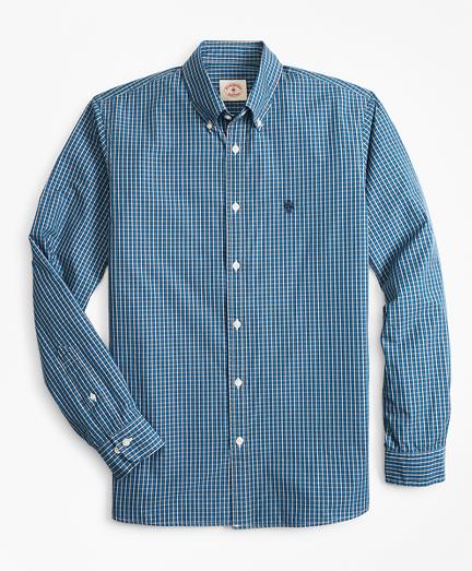 Brooks Brothers Plaid Cotton Broadcloth Sport Shirt
