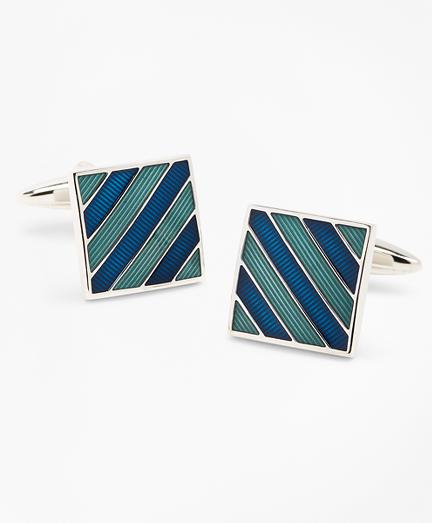 Brooks Brothers Argyle And Sutherland Stripe Enamel Cuff Links