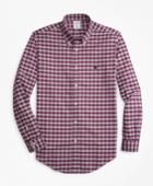 Brooks Brothers Men's Non-iron Regent Fit Heathered Check Oxford Sport Shirt