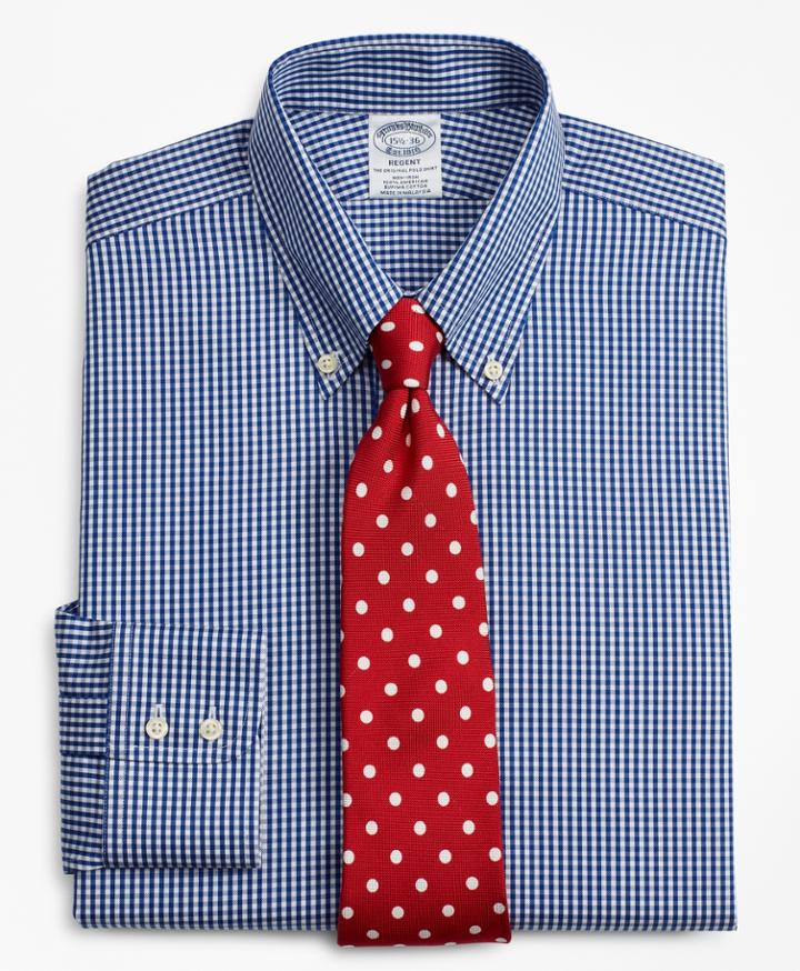Brooks Brothers Men's Slim Fitted Dress Shirt, Non-iron Gingham