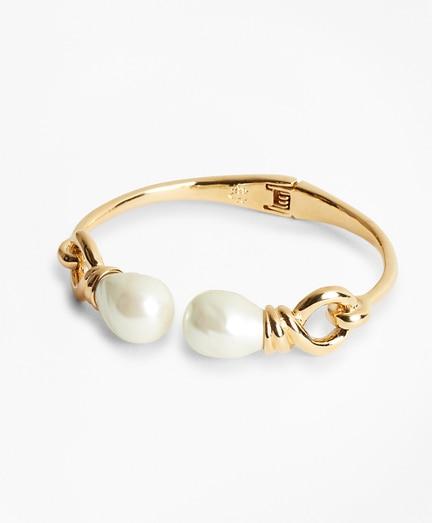 Brooks Brothers Baroque Glass Pearl Cuff Bracelet