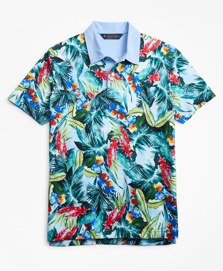 Brooks Brothers Men's Original Fit Bold Tropical Print Polo Shirt