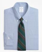 Brooks Brothers Men's Stretch Slim Fitted Dress Shirt, Non-iron Mini-windowpane