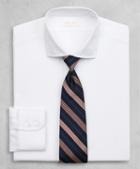 Brooks Brothers Golden Fleece Regent Fitted Dress Shirt, English Collar White Herringbone