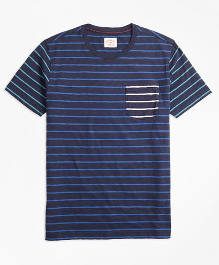 Brooks Brothers Stripe Slub Cotton Fun T-shirt