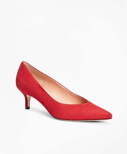 Brooks Brothers Suede Point-toe Kitten Heels