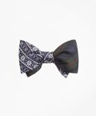 Brooks Brothers Snowflake Stripe With Mckinley Tartan Reversible Bow Tie