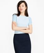 Brooks Brothers Women's Ribbed-knit Short-sleeve Sweater