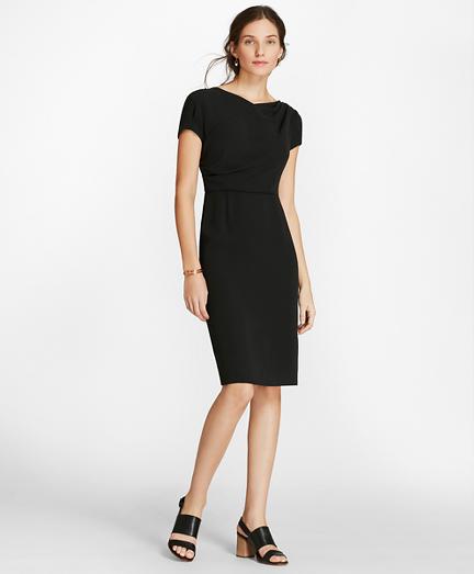 Brooks Brothers Draped Crepe Sheath Dress