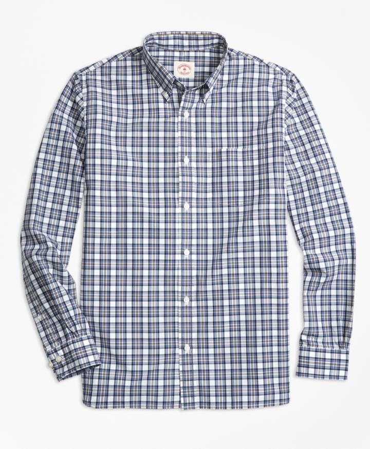 Brooks Brothers Men's Cotton Poplin Plaid Sport Shirt