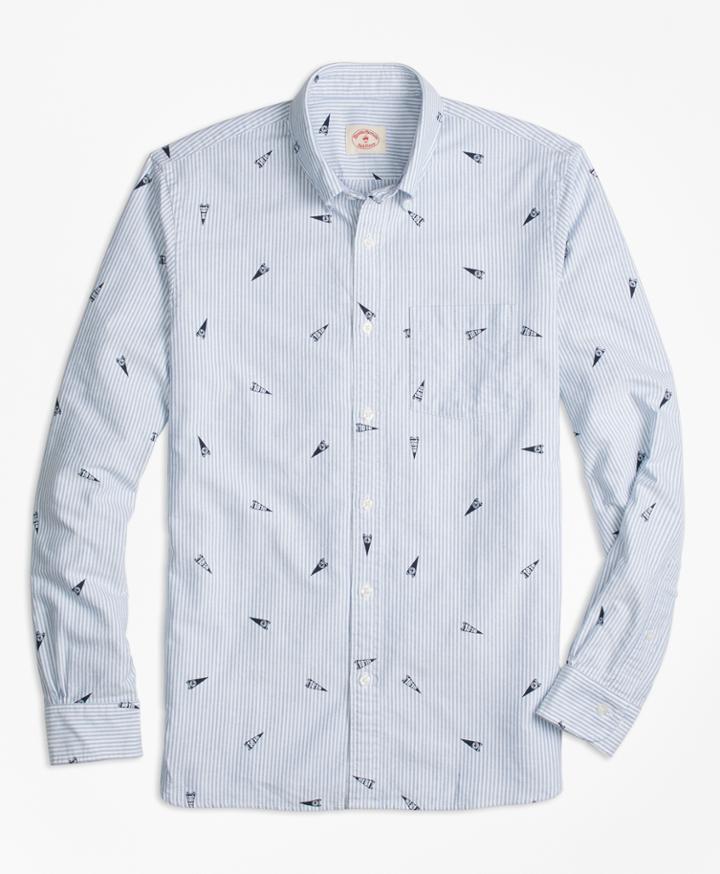 Brooks Brothers Men's 1818 Pennant Stripe Oxford Sport Shirt