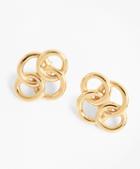 Brooks Brothers Gold-plated Interlocking Ring Stud Earrings