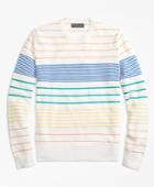 Brooks Brothers Men's Supima Cotton Multi-stripe Crewneck Sweater