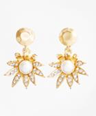 Brooks Brothers Women's Pearl Double-drop Flower Earrings