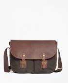 Brooks Brothers Men's Waxed Canvas & Leather Messenger Bag