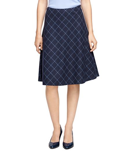Brooks Brothers Wool Windowpane Circle Skirt