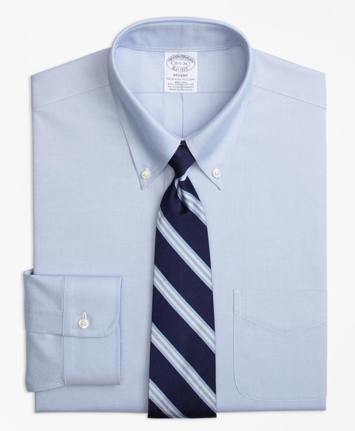 Brooks Brothers Men's Stretch Slim Fitted Dress Shirt, Non-iron Button-down Collar