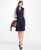 Brooks Brothers Women's Sleeveless Wool-blend Wrap Dress