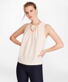 Brooks Brothers Gathered Crepe Blouse