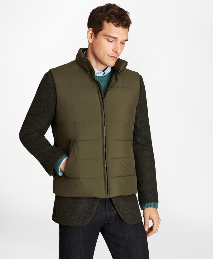 Brooks Brothers Men's Water-repellent Tech Twill Quilted Vest