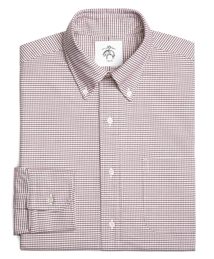 Brooks Brothers Men's Mini Tattersall Oxford Button-down Shirt
