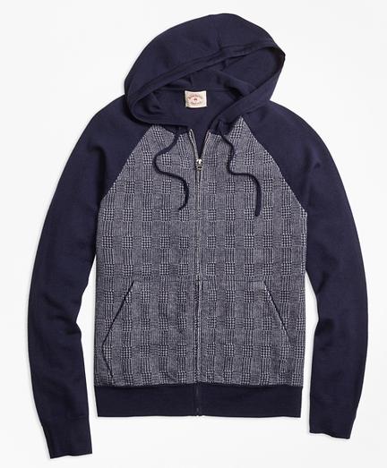 Brooks Brothers Colorblock Glen Plaid Full-zip Hoodie