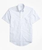 Brooks Brothers Non-iron Brookscool Regent Fit Tonal Windowpane Short-sleeve Sport Shirt