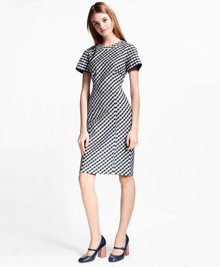 Brooks Brothers Women's Gingham Double-weave Sheath Dress