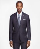 Brooks Brothers Men's Milano Fit Saxxon Wool Grey With Blue Stripe 1818 Suit