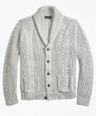 Brooks Brothers Cable Knit Shawl Collar Cardigan