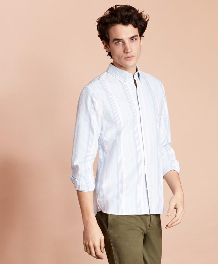 Brooks Brothers Men's Awning Striped Cotton Oxford Sport Shirt