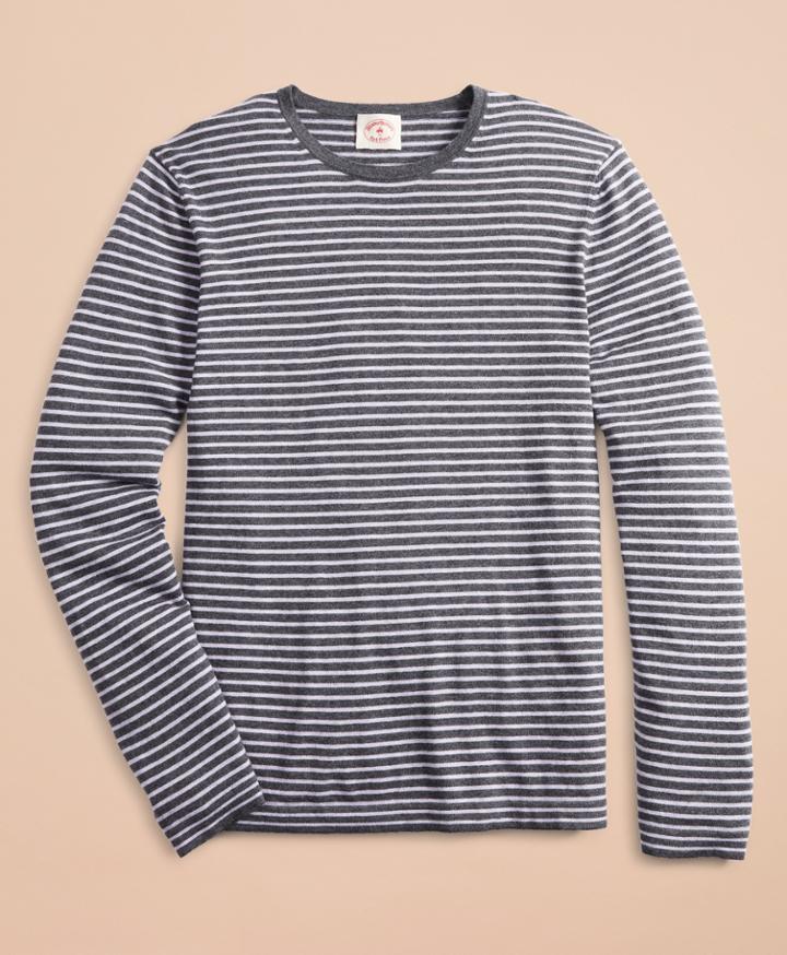Brooks Brothers Men's Cotton-cashmere Striped Crewneck Sweater
