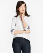 Brooks Brothers Women's Petite Non-iron Fitted Striped Cotton Poplin Shirt