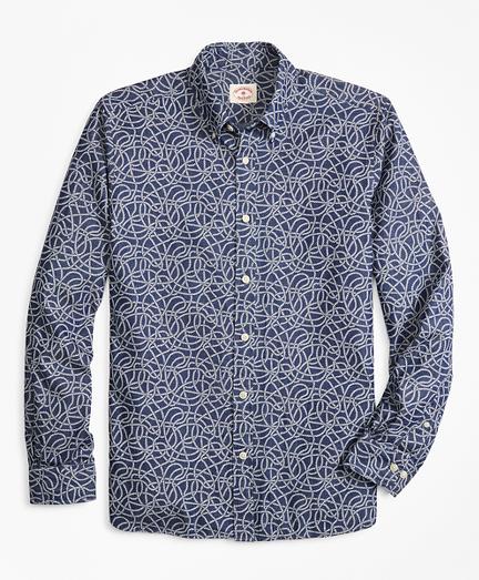 Brooks Brothers Rope-print Denim Sport Shirt