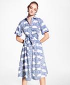 Brooks Brothers Porcelain-print Cotton Sateen Shirt Dress
